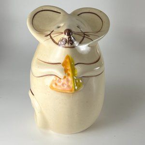 Vtg Mouse Cheese Shaker Ceramic Hand Painted N.S. Gustin Co Retro USA